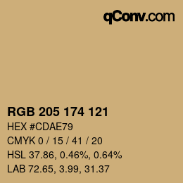 Farbcode: RGB 205 174 121 | qconv.com