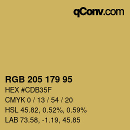 Farbcode: RGB 205 179 95 | qconv.com