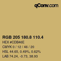 カラーコード: RGB 205 180.8 110.4 | qconv.com