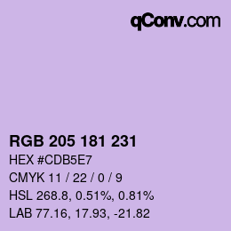 Farbcode: RGB 205 181 231 | qconv.com