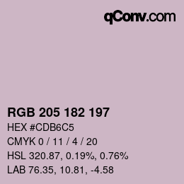 Color code: RGB 205 182 197 | qconv.com