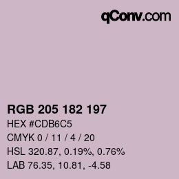 カラーコード: RGB 205 182 197 | qconv.com