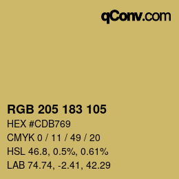 カラーコード: RGB 205 183 105 | qconv.com