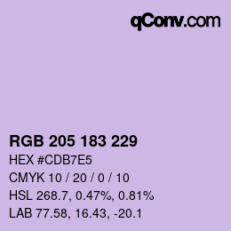 カラーコード: RGB 205 183 229 | qconv.com