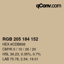 Farbcode: RGB 205 184 152 | qconv.com