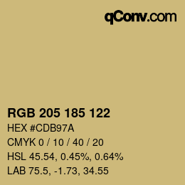 颜色代码: RGB 205 185 122 | qconv.com