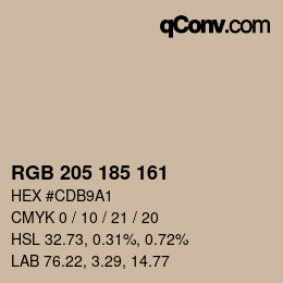 Código de color: RGB 205 185 161 | qconv.com