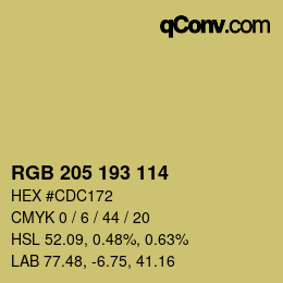 Color code: RGB 205 193 114 | qconv.com