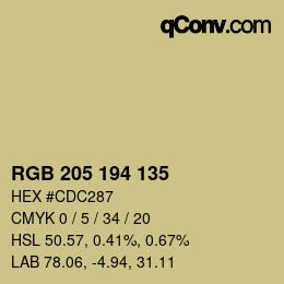 Color code: RGB 205 194 135 | qconv.com