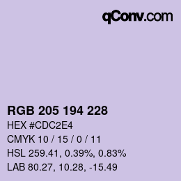 Farbcode: RGB 205 194 228 | qconv.com