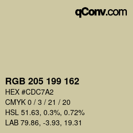 Color code: RGB 205 199 162 | qconv.com