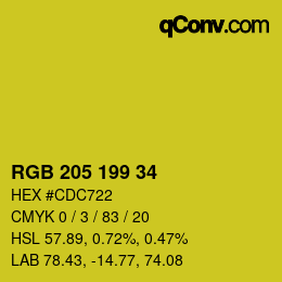 Color code: RGB 205 199 34 | qconv.com