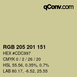 Color code: RGB 205 201 151 | qconv.com