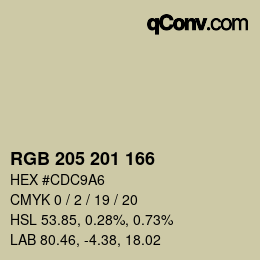 Color code: RGB 205 201 166 | qconv.com