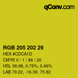 Color code: RGB 205 202 29 | qconv.com