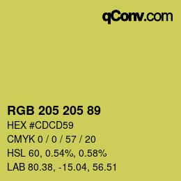 カラーコード: RGB 205 205 89 | qconv.com