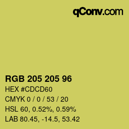Código de color: RGB 205 205 96 | qconv.com