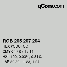 Farbcode: RGB 205 207 204 | qconv.com