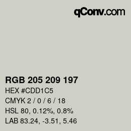 Code couleur: RGB 205 209 197 | qconv.com