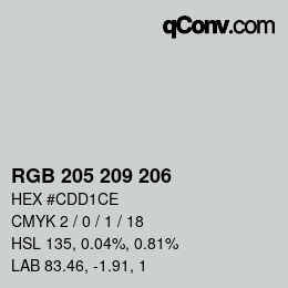 Farbcode: RGB 205 209 206 | qconv.com