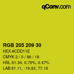 Color code: RGB 205 209 30 | qconv.com