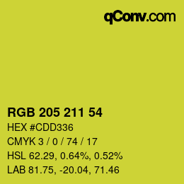 颜色代码: RGB 205 211 54 | qconv.com
