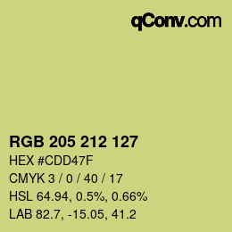 颜色代码: RGB 205 212 127 | qconv.com