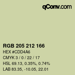Farbcode: RGB 205 212 166 | qconv.com