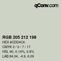 Code couleur: RGB 205 212 198 | qconv.com