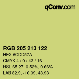 Color code: RGB 205 213 122 | qconv.com