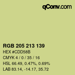 颜色代码: RGB 205 213 139 | qconv.com