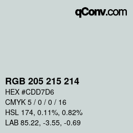 Código de color: RGB 205 215 214 | qconv.com