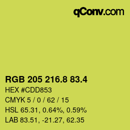 カラーコード: RGB 205 216.8 83.4 | qconv.com