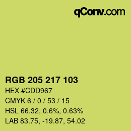 Color code: RGB 205 217 103 | qconv.com