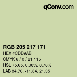 Código de color: RGB 205 217 171 | qconv.com