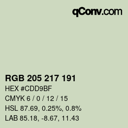 Farbcode: RGB 205 217 191 | qconv.com