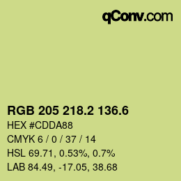カラーコード: RGB 205 218.2 136.6 | qconv.com