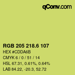 カラーコード: RGB 205 218.6 107 | qconv.com