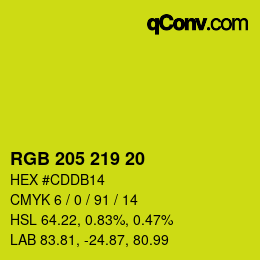 颜色代码: RGB 205 219 20 | qconv.com