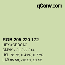 颜色代码: RGB 205 220 172 | qconv.com