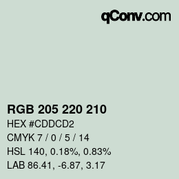 カラーコード: RGB 205 220 210 | qconv.com