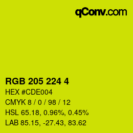 Código de color: RGB 205 224 4 | qconv.com