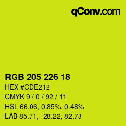 カラーコード: RGB 205 226 18 | qconv.com