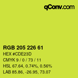Color code: RGB 205 226 61 | qconv.com