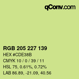 Farbcode: RGB 205 227 139 | qconv.com
