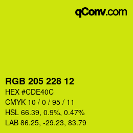 カラーコード: RGB 205 228 12 | qconv.com