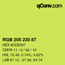 カラーコード: RGB 205 230 87 | qconv.com
