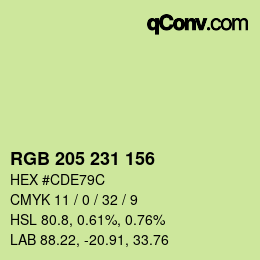 Color code: RGB 205 231 156 | qconv.com