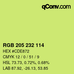 Color code: RGB 205 232 114 | qconv.com