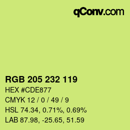 颜色代码: RGB 205 232 119 | qconv.com